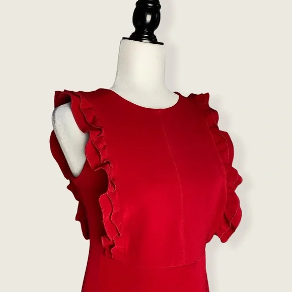 Gaudi' Red Ruffle Mini Dress - Picture 2 of 14